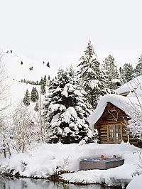 winter_legend in front of cabin